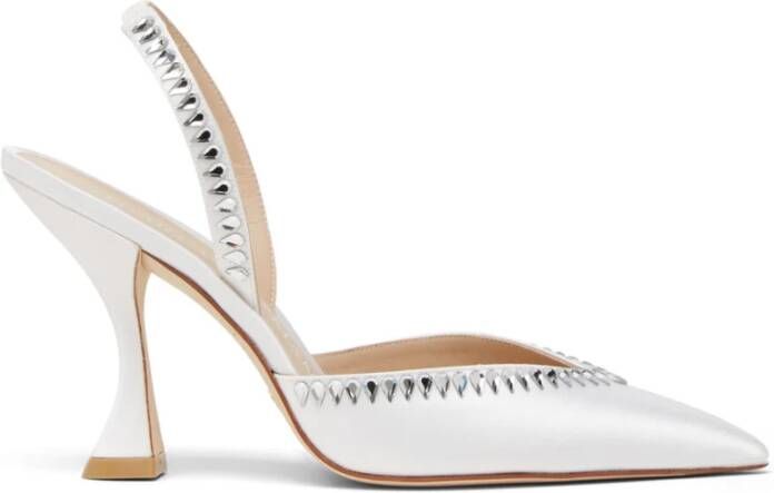 Stuart Weitzman Gemcut Xcurve 100 Slingback Pump White Dames