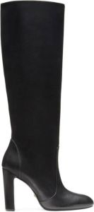 Stuart Weitzman Gepolijste kniehoge laars Vida 100 Zwart Dames