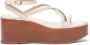 Stuart Weitzman Geweven Sleehak Sandaal Beige Dames - Thumbnail 1