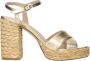 Stuart Weitz Gouden Leren Plateau Sandalen - Thumbnail 1