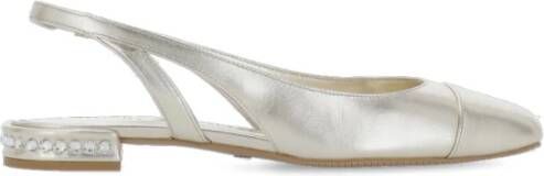 Stuart Weitzman Gouden leren slingback platte schoenen Beige Dames