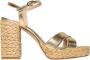 Stuart Weitz Gouden Sandalen met Enkelbandje en Hak - Thumbnail 1