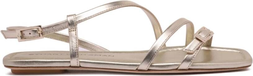 Stuart Weitz Gouden Sandalen met Kruisband