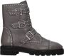 Stuart Weitz Grijze Beaded Leren Enkellaarzen met Gesp - Thumbnail 1