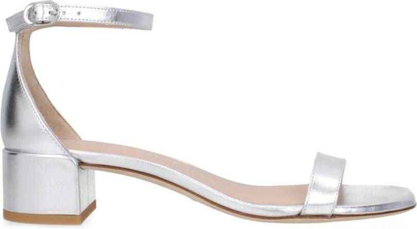 Stuart Weitz Grijze Leren Platte Sandalen