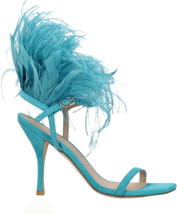 Stuart Weitzman Groene Leren Stiletto Hakken Sandalen