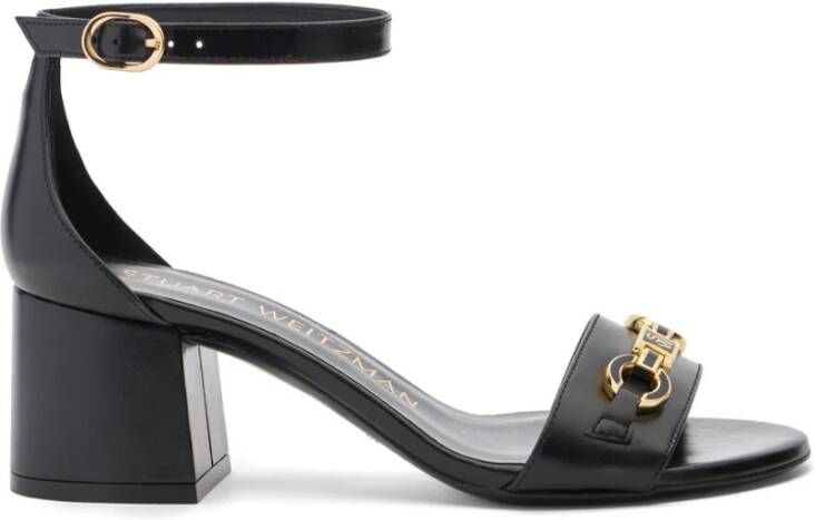 Stuart Weitzman Handtekening Sandaal met Horsebit Accent Black Dames