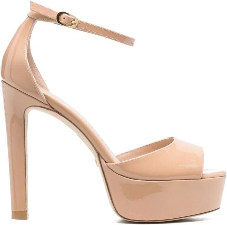 Stuart Weitzman Glamoureuze DiscoPlatform Sandaal Beige Dames