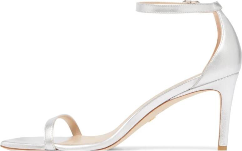 Stuart Weitzman Hoogglanzende sandalen met kristallen versiering Gray Dames