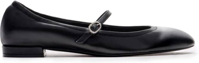 Stuart Weitzman Kristal Gesp Ballet Flats Black Dames