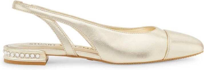Stuart Weitzman Loafers & ballerina schoenen Crystal Slingback in goud
