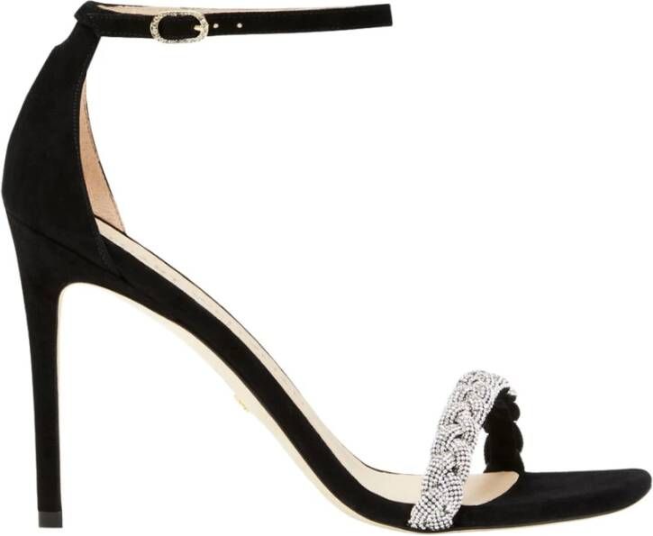 Stuart Weitzman Kristalversierde hoge hak sandaal Black Dames