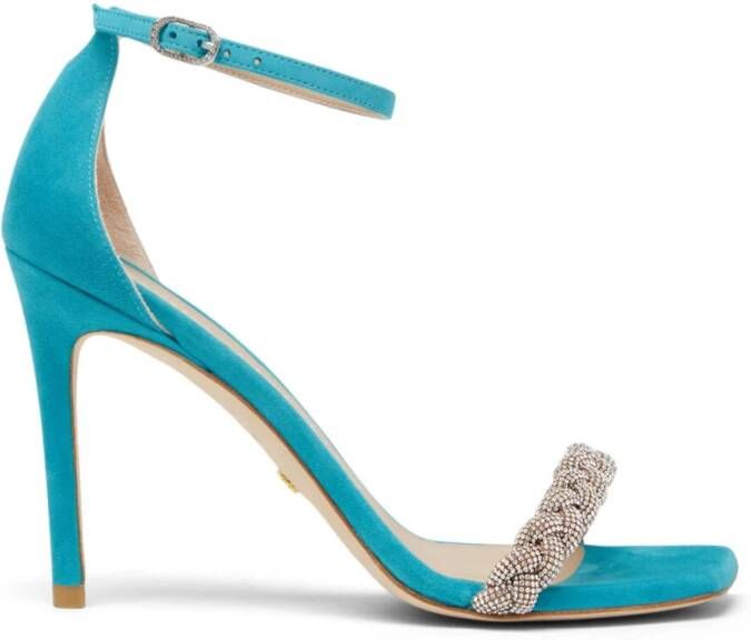 Stuart Weitzman Kristalversierde hoge hak sandaal Blue Dames