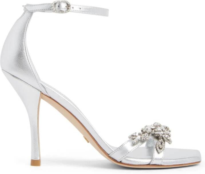 Stuart Weitzman Kristalversierde Nudist VOW Sandaal Gray Dames