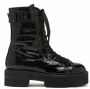 Stuart Weitzman Zwarte Leren Enkellaarsjes Punk Rock - Thumbnail 1