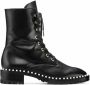 Stuart Weitzman Zwarte leren enkellaarzen - Thumbnail 1
