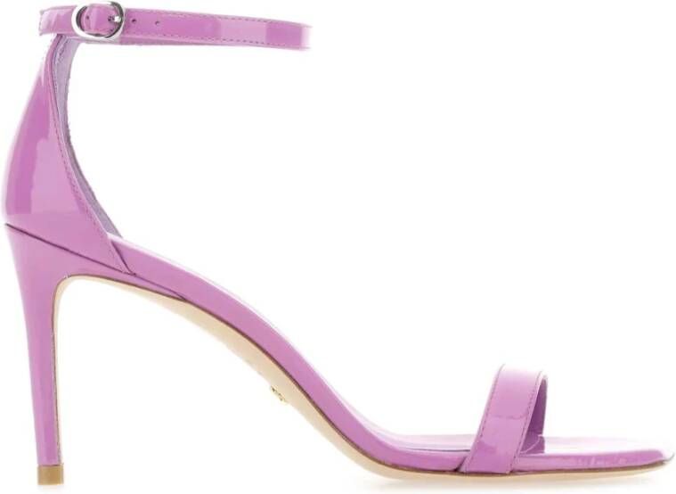 Stuart Weitzman Lila lederen nunakedcurve 85 sandalen Paars Dames