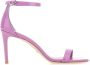 Stuart Weitzman Lila lederen nunakedcurve 85 sandalen Paars Dames - Thumbnail 1