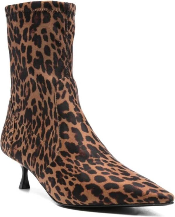 Stuart Weitz Luipaardprint Stiletto Sock-Style Laarzen