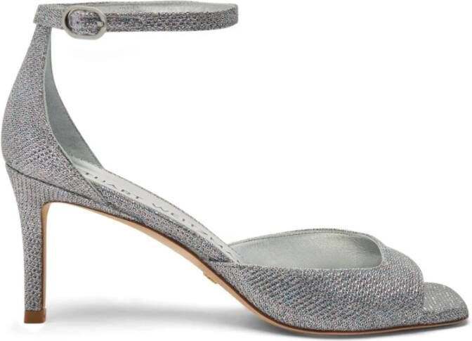 Stuart Weitzman Moderne Vierkante Teen Sandaal Gray Dames