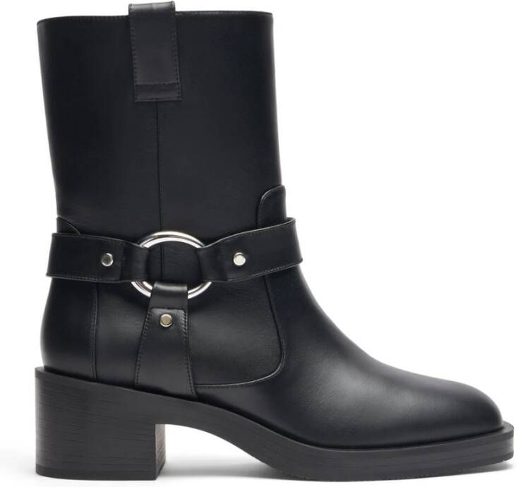 Stuart Weitzman Moto Bootie met Hardware Accents Black Dames