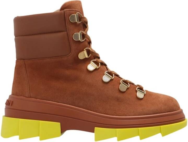 Stuart Weitzman Bruine leren enkellaarzen Sporty Glam
