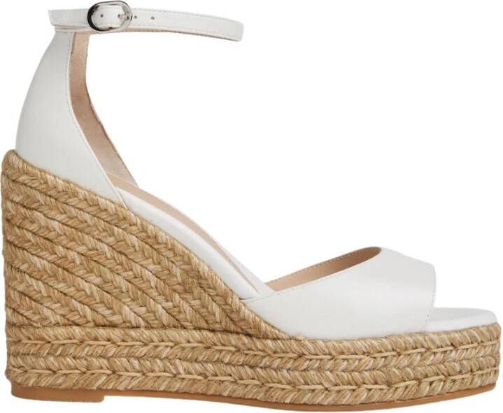 Stuart Weitzman Nudistcurve Espadrille Sleehak White Dames