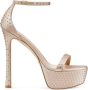 Stuart Weitzman Nudistcurve Hollywood glans sandaal Beige Dames - Thumbnail 1