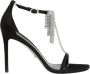 Stuart Weitzman Weelderige Kristalfranje T-Strap Sandaal Black Dames - Thumbnail 1