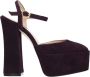Stuart Weitz Paarse Leren Plateau Sandalen - Thumbnail 1