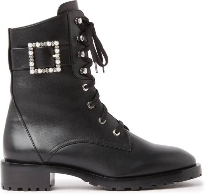 Stuart Weitzman Parel Gesp Laarzen Black Dames