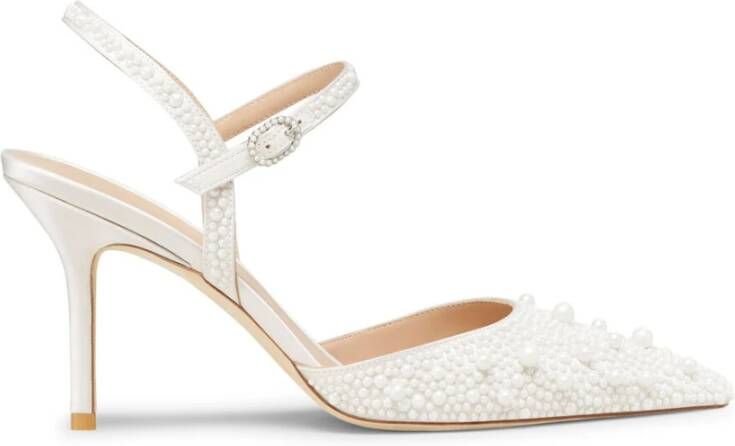 Stuart Weitzman Parelversierde Pump Beige Dames