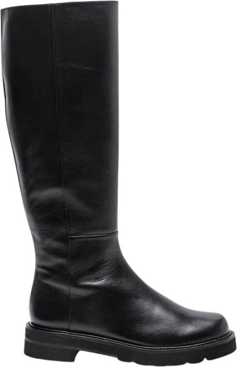 Stuart Weitzman Platte laarzen met ronde neuzen Black Dames