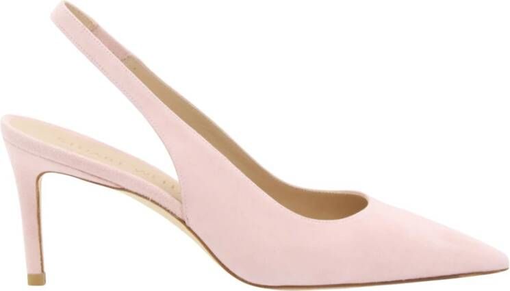 Stuart Weitzman Stijlvolle Suede Slingback Pump Beige Dames