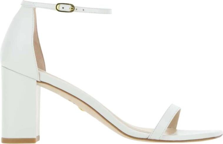 Stuart Weitzman Amelina Sandalen met natuurlijke lederen hakken 75 Wit Dames