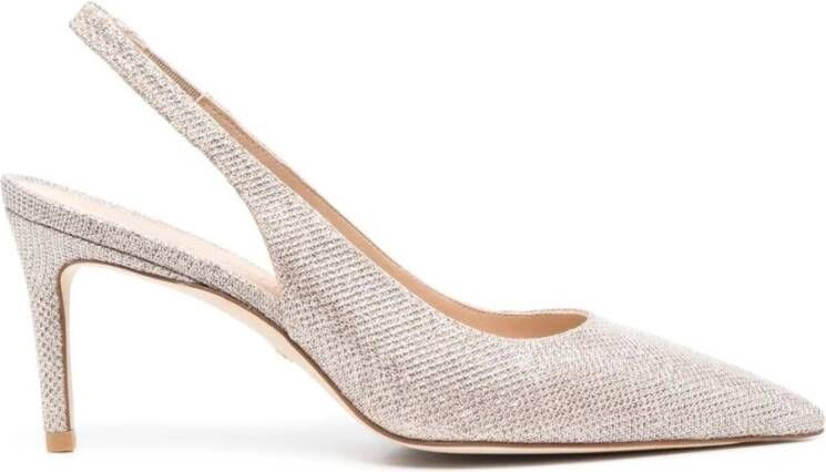 Stuart Weitzman Metallic Slingback Pump Beige Dames