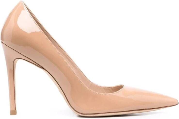 Stuart Weitzman Extravagante Puntige Pomp Beige Dames