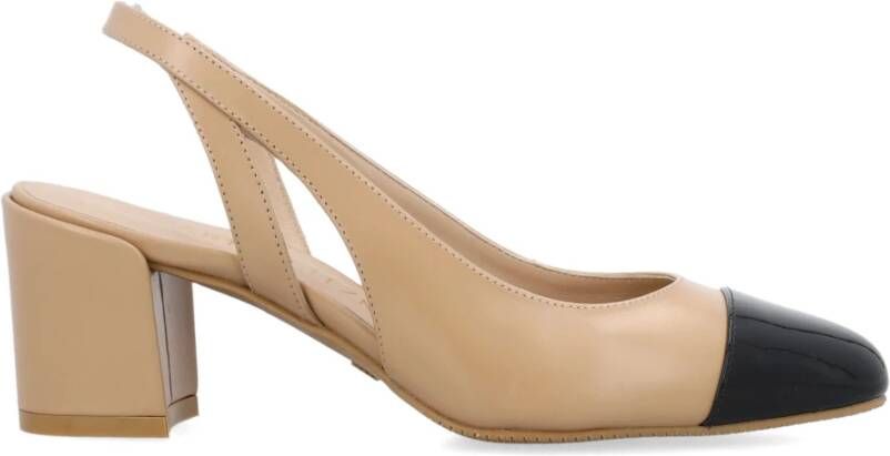 Stuart Weitzman Kleur-Blok Leren Slingback Hakken Beige Dames