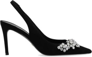 Stuart Weitzman Pumps & high heels Stuart Crystal Fleur 85 Slingback in zwart