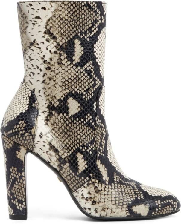 Stuart Weitzman Python Print Zip Bootie Beige Dames