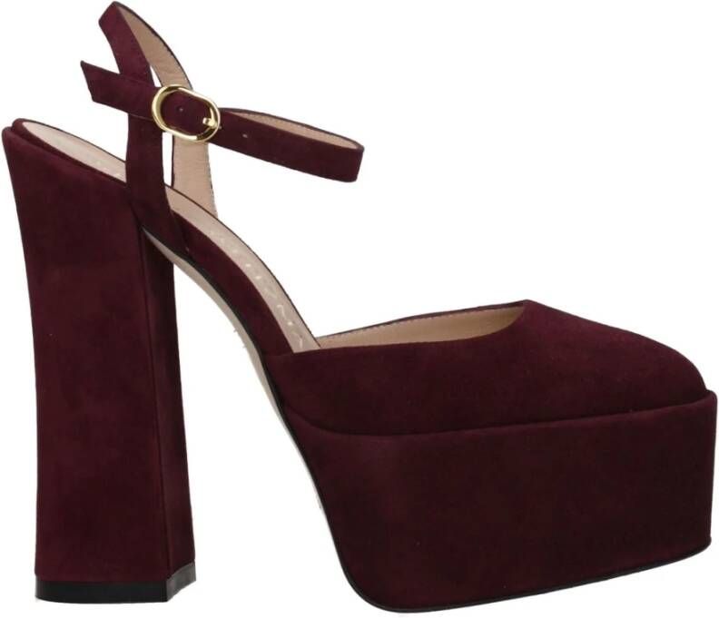 Stuart Weitz Rode leren platformsandalen