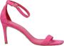 Stuart Weitz Roze Leren Hoge Hak Sandaal - Thumbnail 1