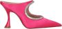 Stuart Weitz Roze Satijnen Strass Sandalen - Thumbnail 1