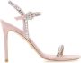 Stuart Weitzman Roze suede gemcut 100 sandalen Roze Dames - Thumbnail 1