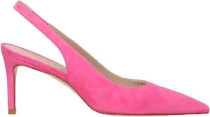 Stuart Weitz Roze Suède Middelhak Sandalen