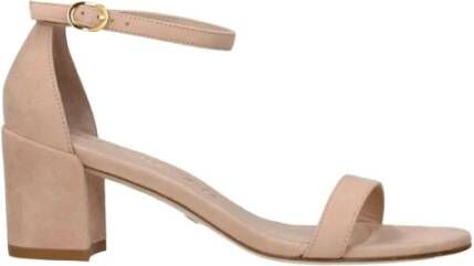 Stuart Weitz Roze Suède Middelhak Sandalen