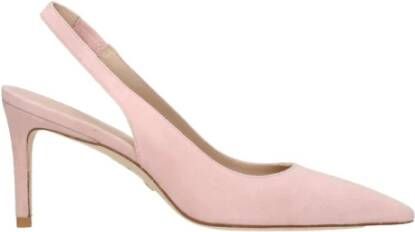 Stuart Weitz Roze Suède Puntige Neus Sandalen
