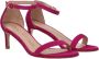 Stuart Weitz Roze Suède Sandalen met Middelhoge Hak en Gesp - Thumbnail 1