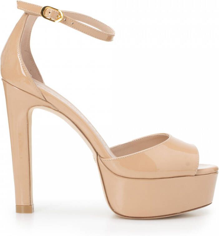 Stuart Weitzman Glamoureuze DiscoPlatform Sandaal Beige Dames