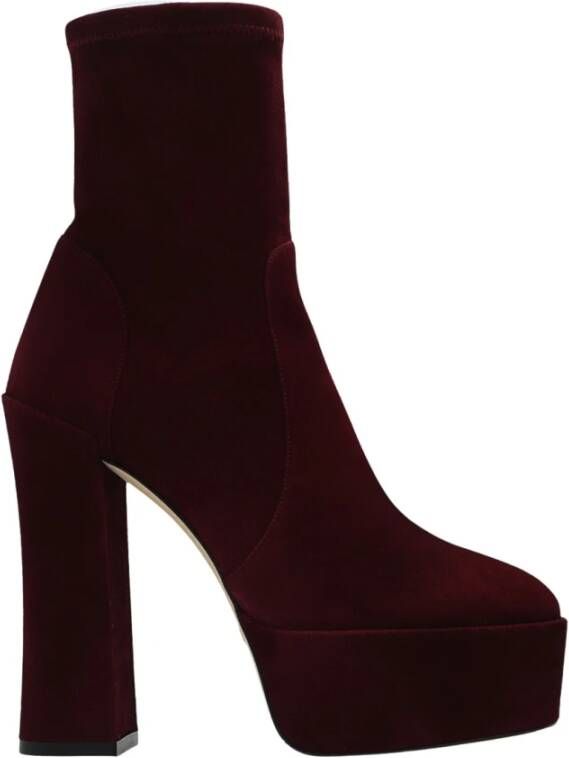 Stuart Weitzman SkyHigh 145 platformlaarzen Rood Dames